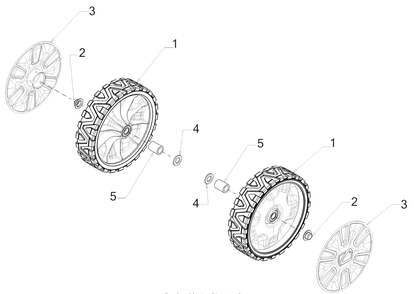 Wheels Diagram and Parts List for 1X21-INCHLHP (31PM2T6C710)(2019) Cub Cadet Snow Blower
